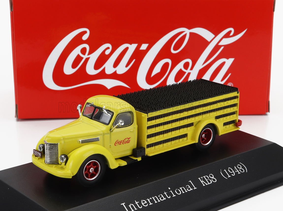 1:72 INTERNATIONAL Kb8 Truck With Bottle Coca-cola 1948, Yellow - PLADEAGCOCCOLL003
