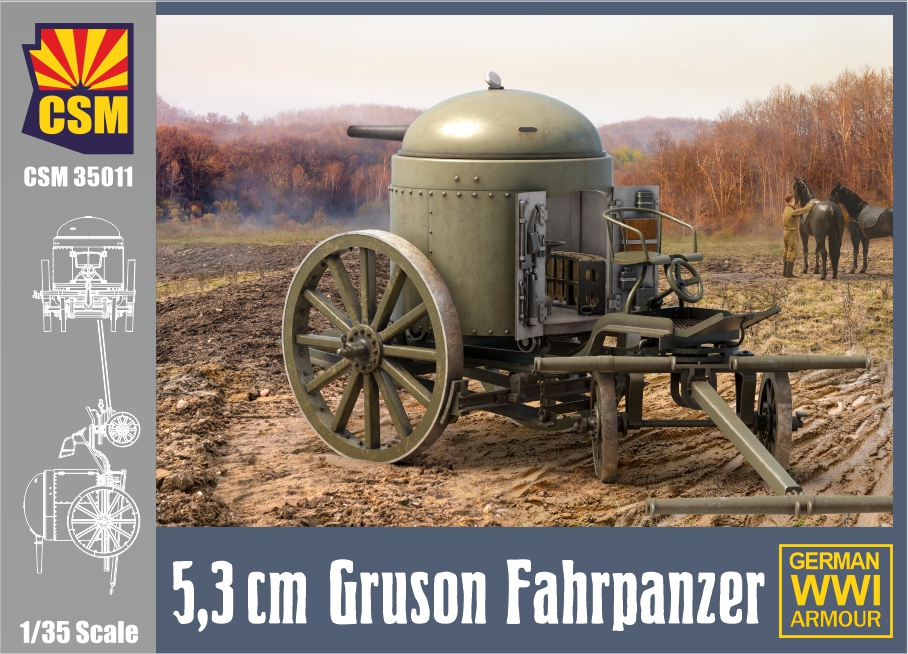 1:35 Сборная модель Броневая каретка Шумана 5,3 см Gruson Fahrpanzer - CSM35011