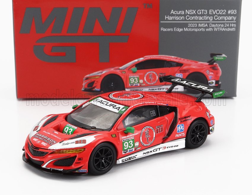 1:64 ACURA Nsx Gt3 Evo22 Team Racers Edge N93 Gtd Class 24h Daytona (2023) R.Briscoe - D.Formal - A.Harrison - K.Marcelli, Red - MGT00617-L