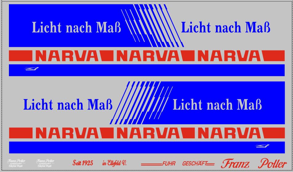 1:43 Набор декалей Грузовики и прицепы 'Licht nach Mab Narva' (200х120) - DKMB0075