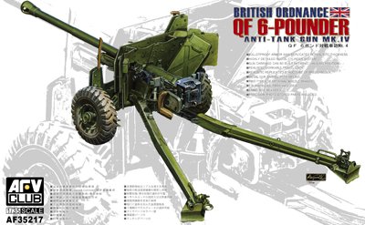 1:35 Сборная модель  British Ordnance QF 6-Pounder Anti-Tank Gun Mk.IV w/Bouns Brass Ammo - AF35217