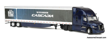 1:64 Freightliner Cascadia Fifth Generation Semi Truck w/Raised Roof Sleeper, Freightliner Midnight - 783724619993