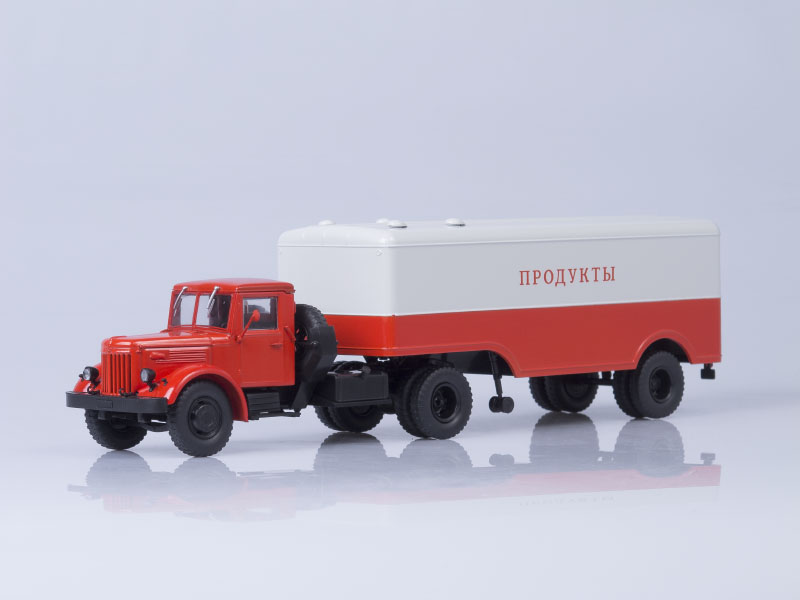 1:43 Минский 200В с полуприцепом Минский 5217, красный / серый - 101074.кс