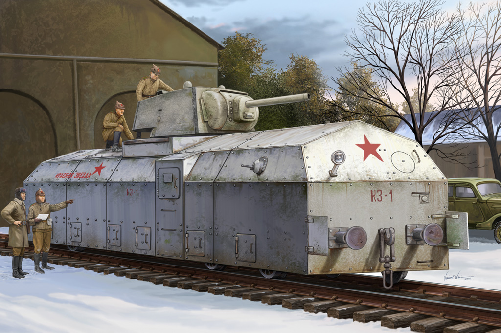 1:72 Сборная модель Броневагон Soviet Armoured Train - 82912