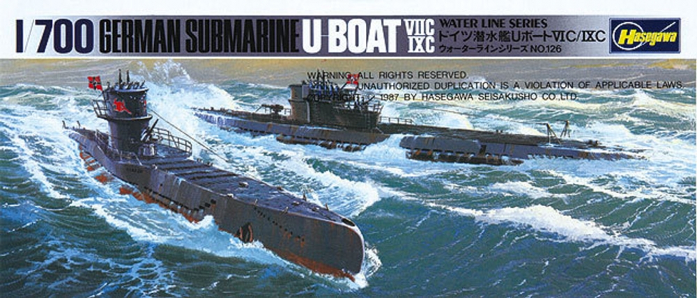 1:700 Сборная модель Подводная лодка SUBMARINE U BOAT 7C/9C - 49901