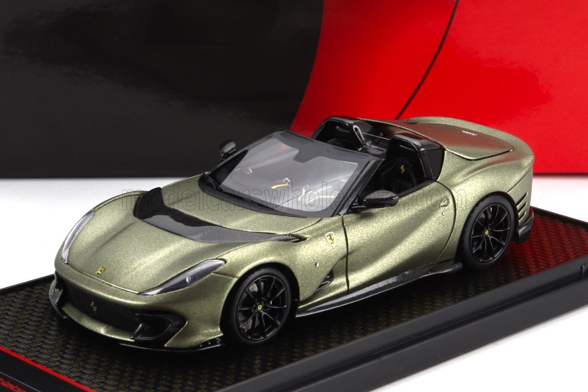 1:43 FERRARI 812 Competizione A Spider (2022) - Black Wheels, Verde Manzoni - Matt Green - BBRC263M