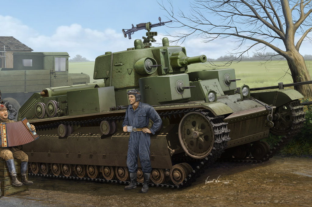1:35 Сборная модель Танк Soviet T-28 Medium Tank (Cone Turret) - 83855
