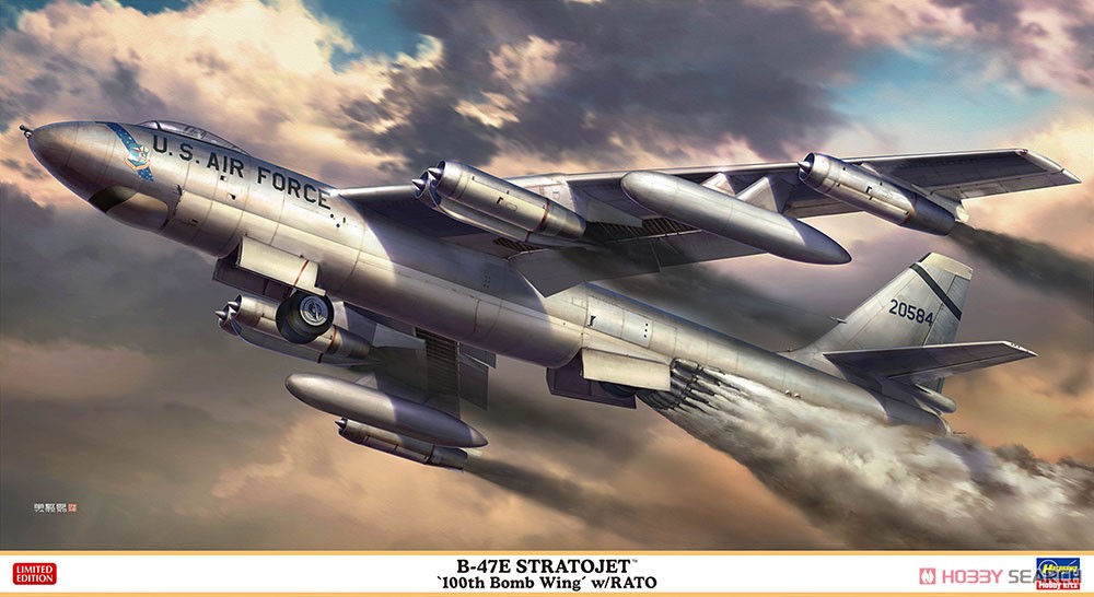 1:72 Сборная модель Американский реактивный бомбардировщик B-47E Stratojet '100-е бомбардировочное авиакрыло' w/RATO (Limited Edition) - 02474