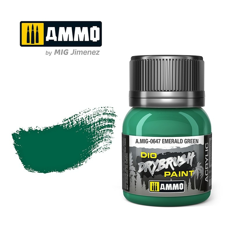 Краска акриловая для техники сухой кисти DRYBRUSH Изумрудно-зелёный - AMIG0647