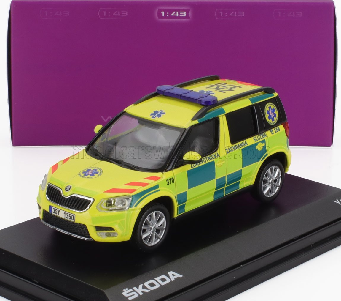1:43 SKODA Yeti Suv Facelift (restyling) Ambulance (2013), Yellow Green - 031XO6