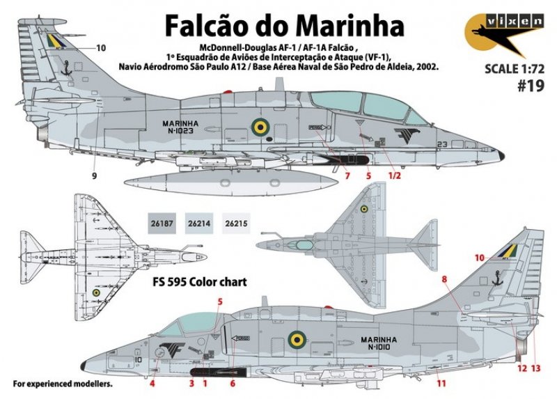 1:72 Декаль 'Falc?o do Marinha' (Brazilian Navy AF-1 and AF-1A - both based on A-4M Skyhawk airframe) - 19