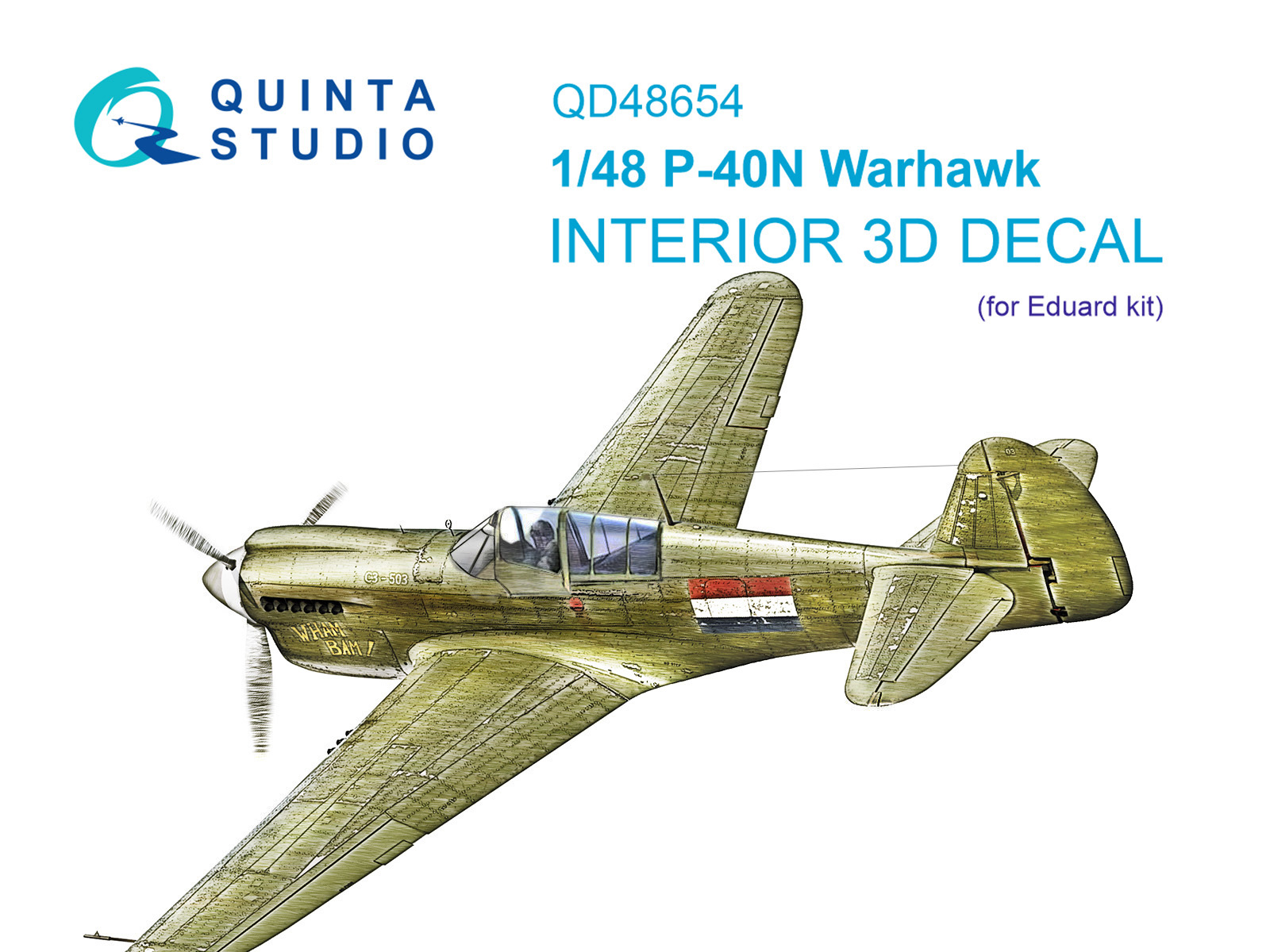 1:48 3D Декаль интерьера кабины P-40N Warhawk (Eduard) - QD48654