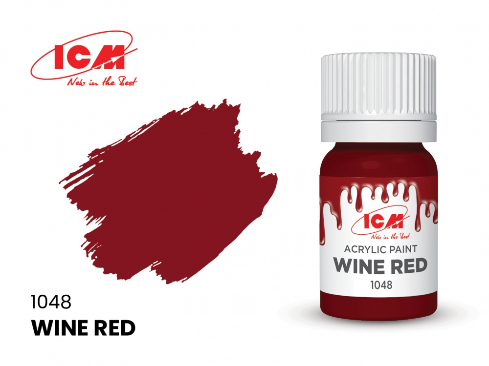 Краска для творчества, 12 мл, цвет Винно-красный(Wine Red) - C1048