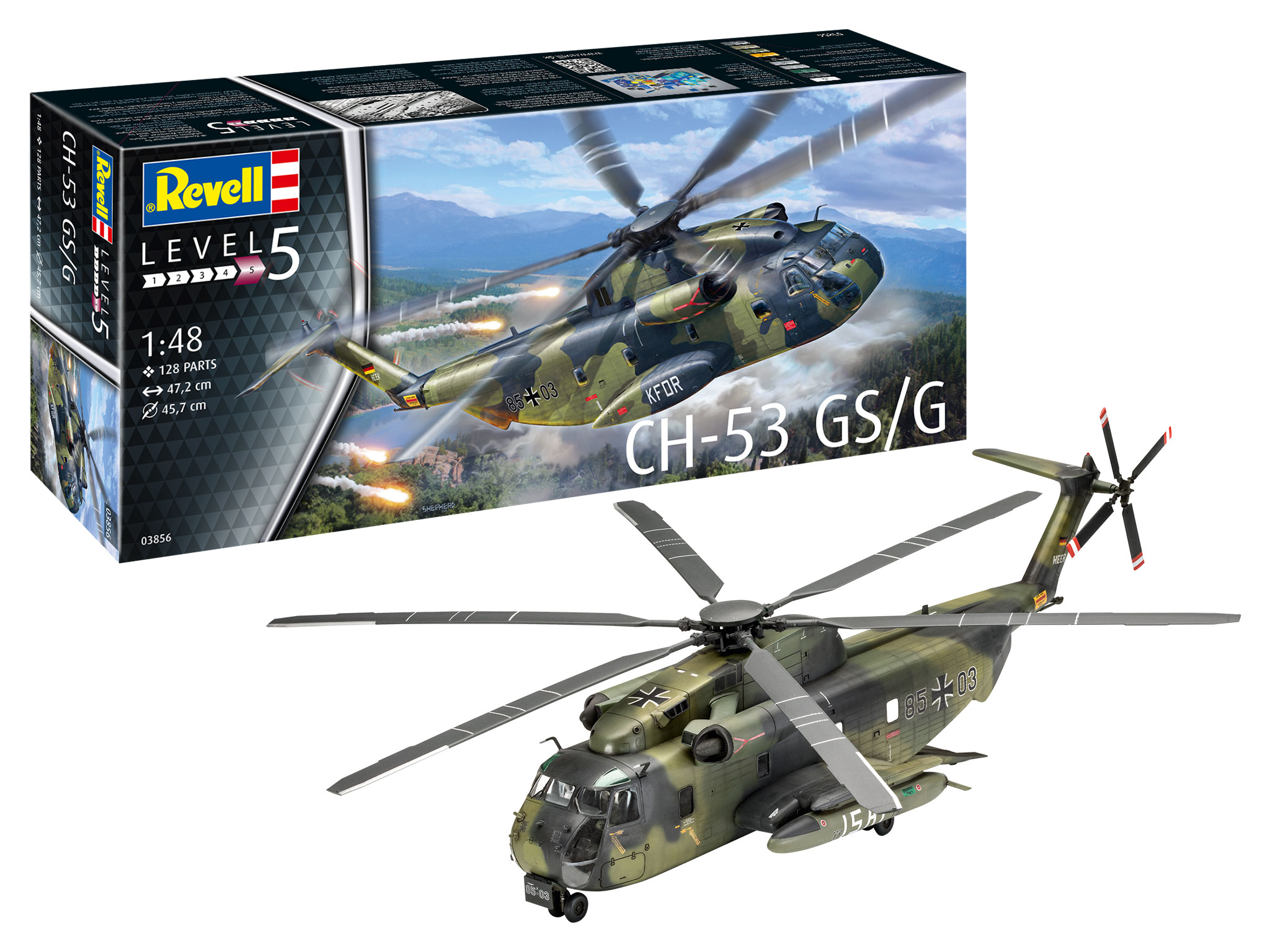1:48 Сборная модель Тяжёлый транспортный вертолёт CH-53 GSG - 03856