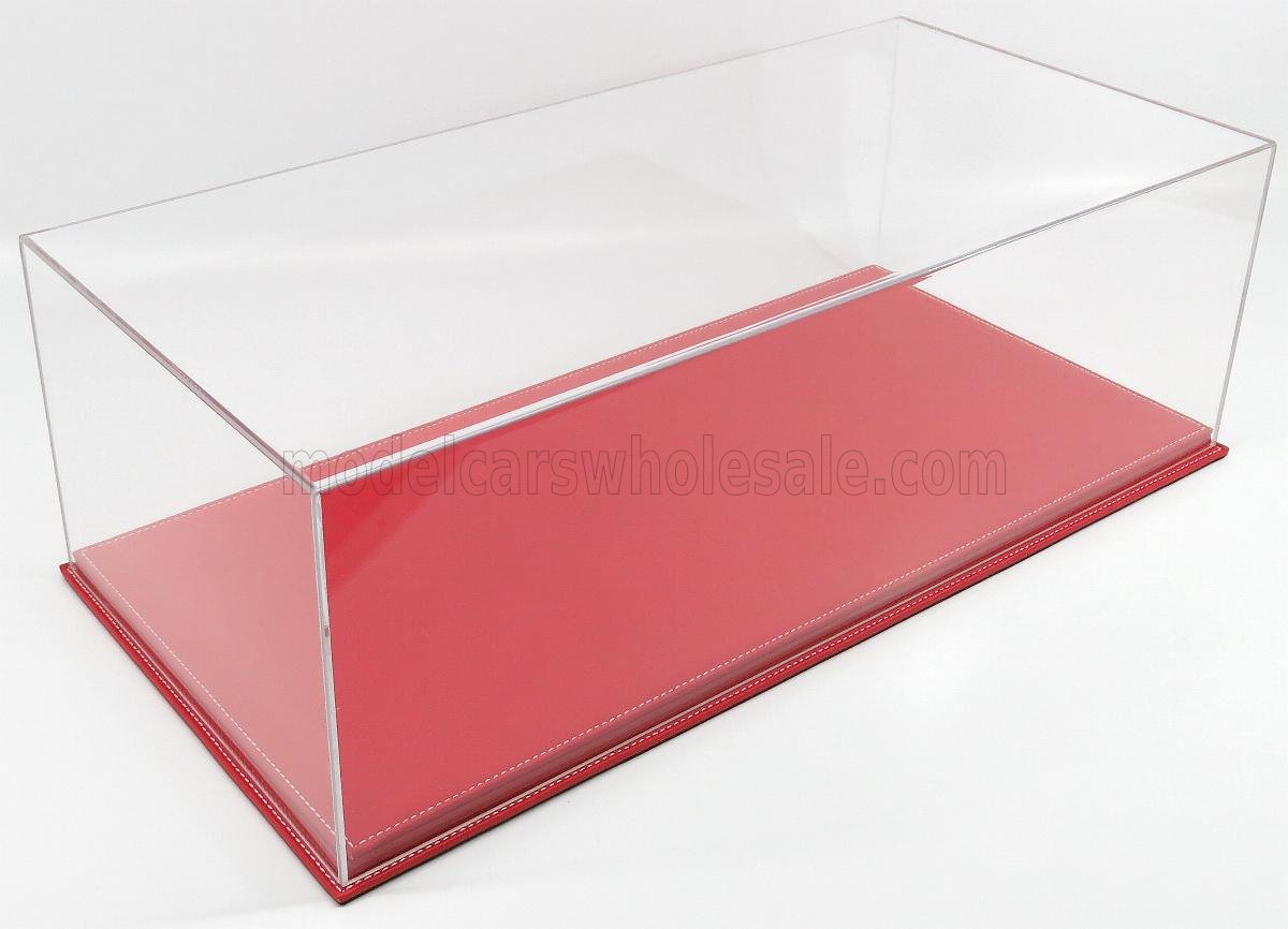 1:8 VETRINA DISPLAY BOX Molhouse Base In Pelle Rossa - Leather Base Red - Lungh.lenght Cm 65.0 X Largh.width Cm 31.0 X Alt.height Cm 21.5 (altezza Interna Cm 19.0), Red - Plastic Display - ATL10202