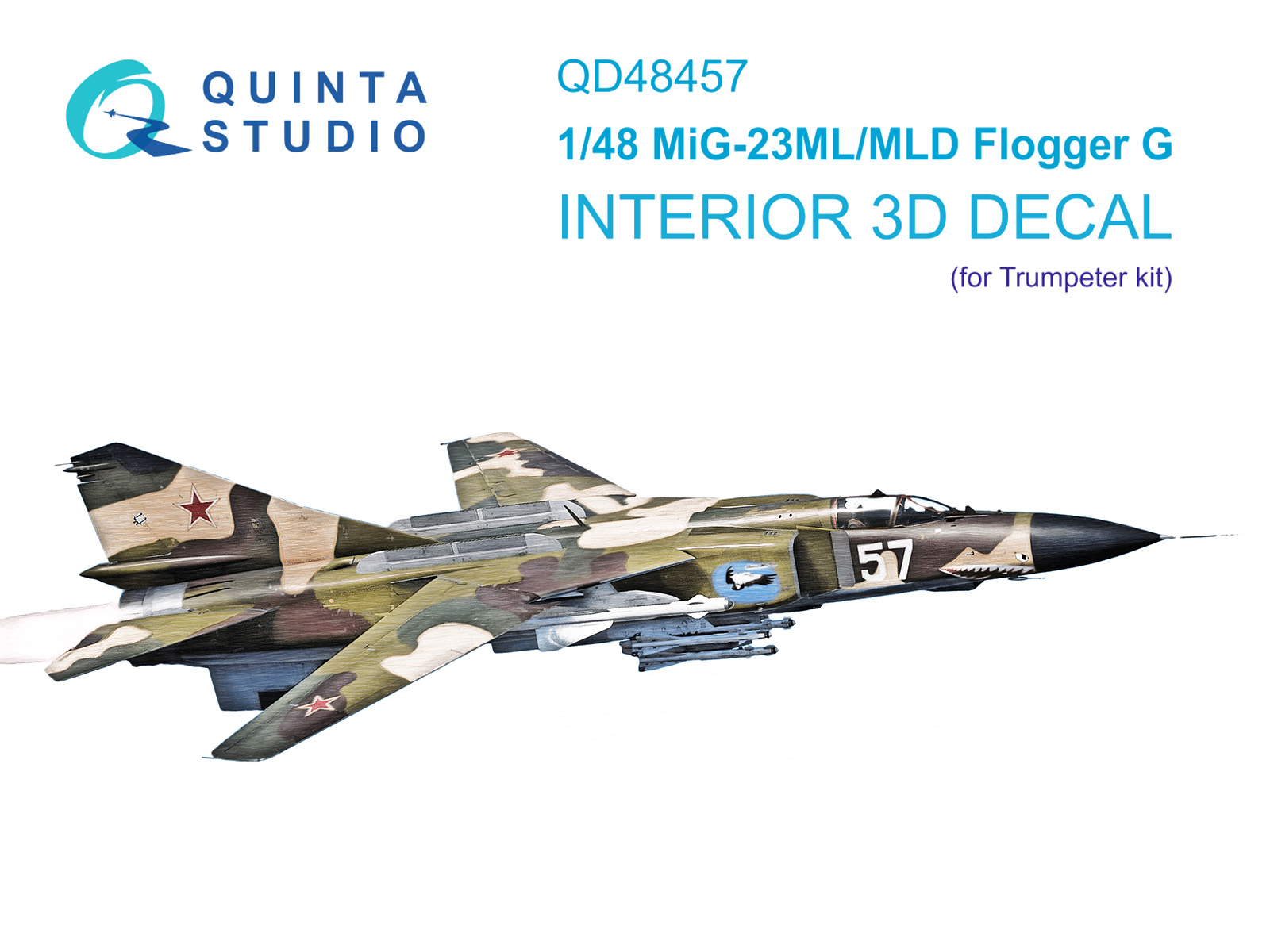 1:48 3D Декаль интерьера кабины МиГ-23МЛ/МиГ-23МЛД (Trumpeter) - QD48457