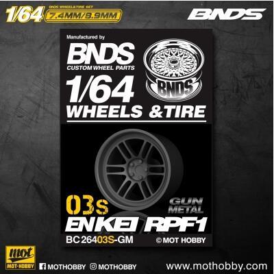 1:64 ABS Wheel & Rim set, gun metal - BC26403S-GM