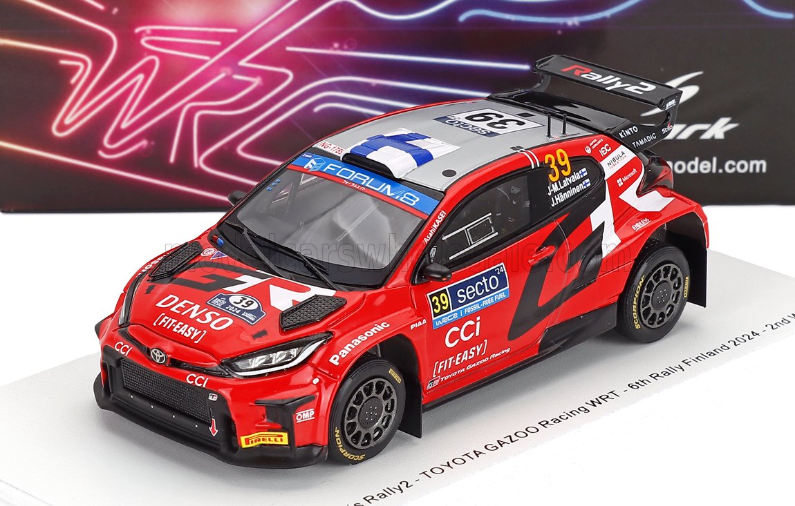 1:43 TOYOTA Yaris Gr Rally2 Hybrid Team Toyota Gazoo Racing Wrt №39 6th Rally Finland (2024) Jari Matti Latvala - Juho Hanninen, Red - S6879