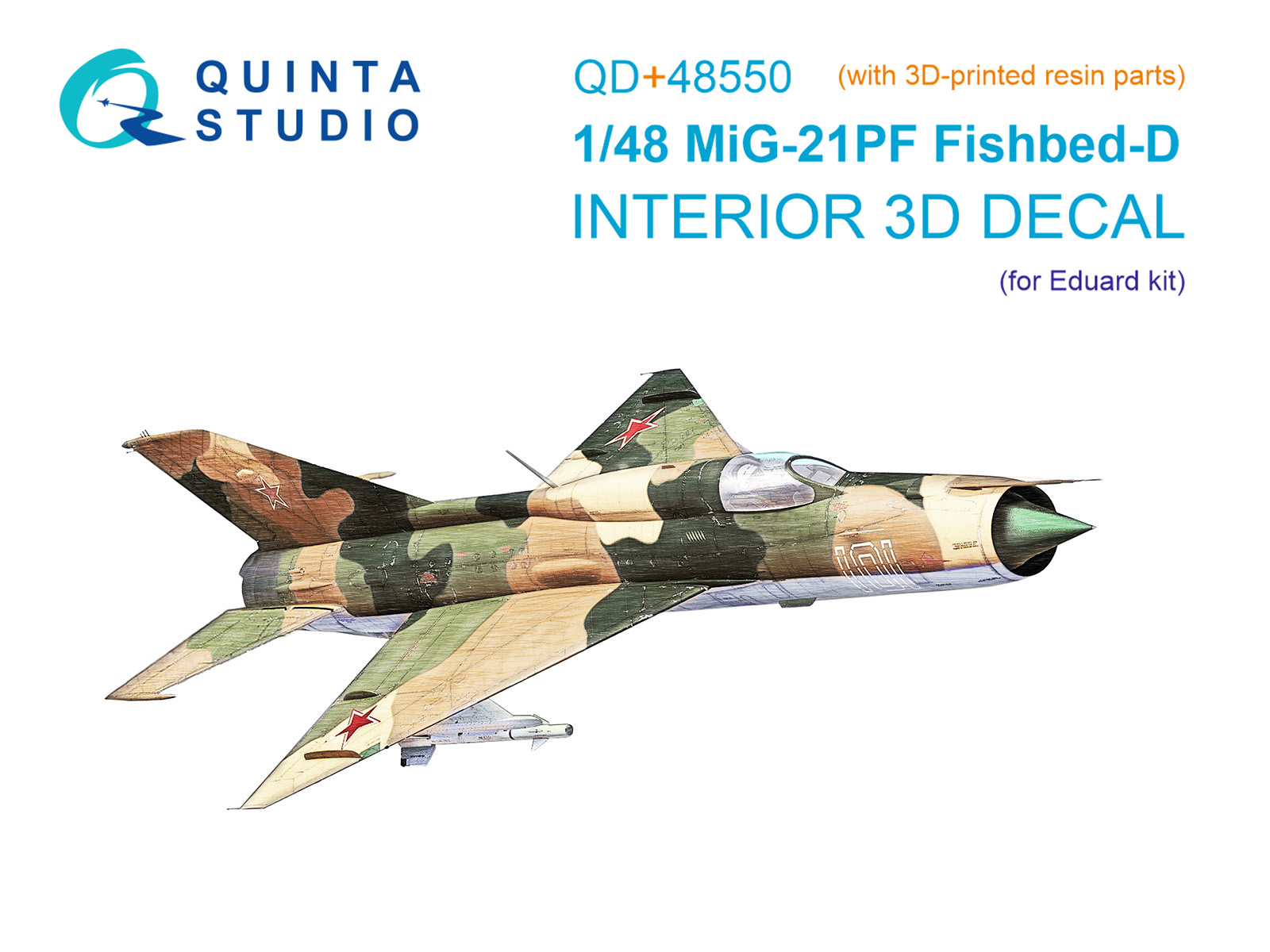1:48 Декаль интерьера кабины МиГ-21ПФ (Eduard) (с 3D-печатными деталями) - QD+48550