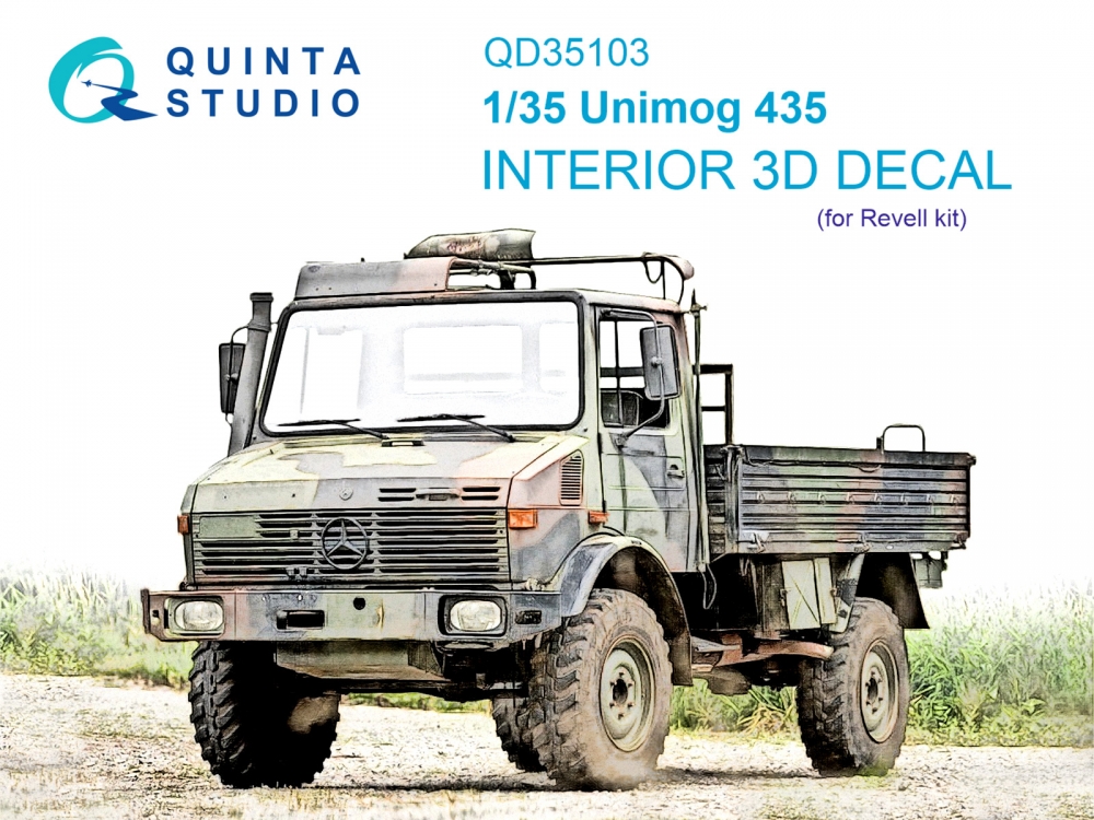 1:35 3D Декаль интерьера кабины Unimog 435 (Revell) - QD35103