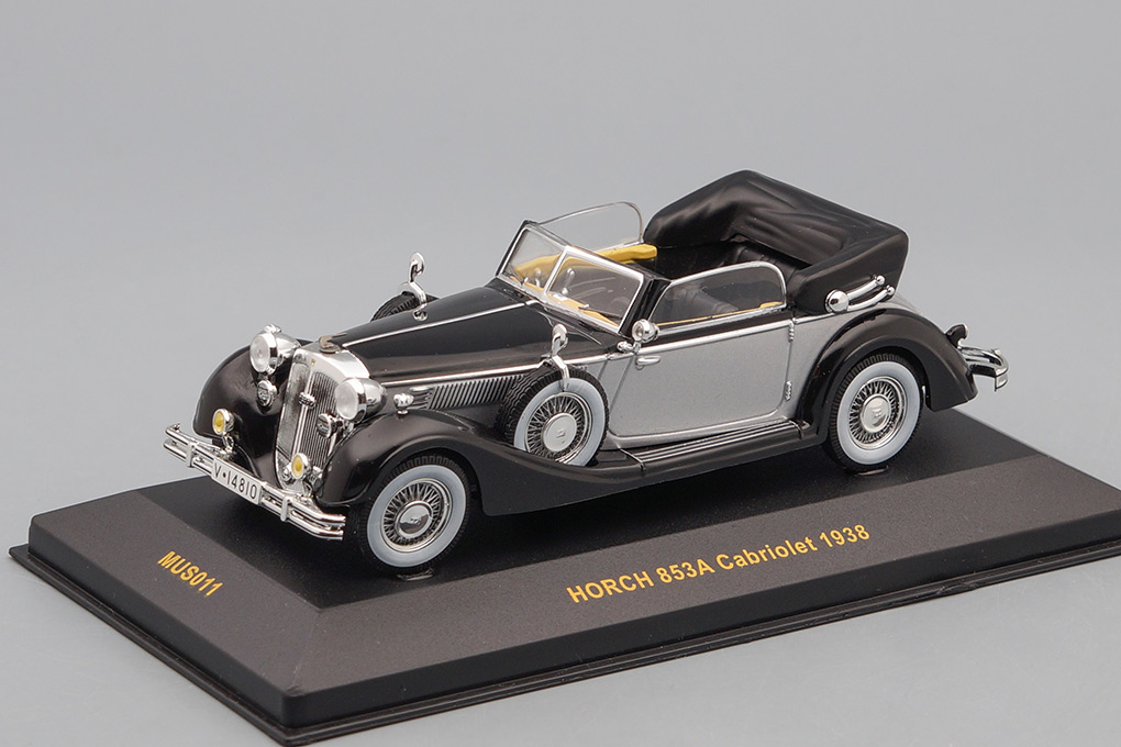 1:43 HORCH 853A Cabriolet (1938), black / silver - MUS011