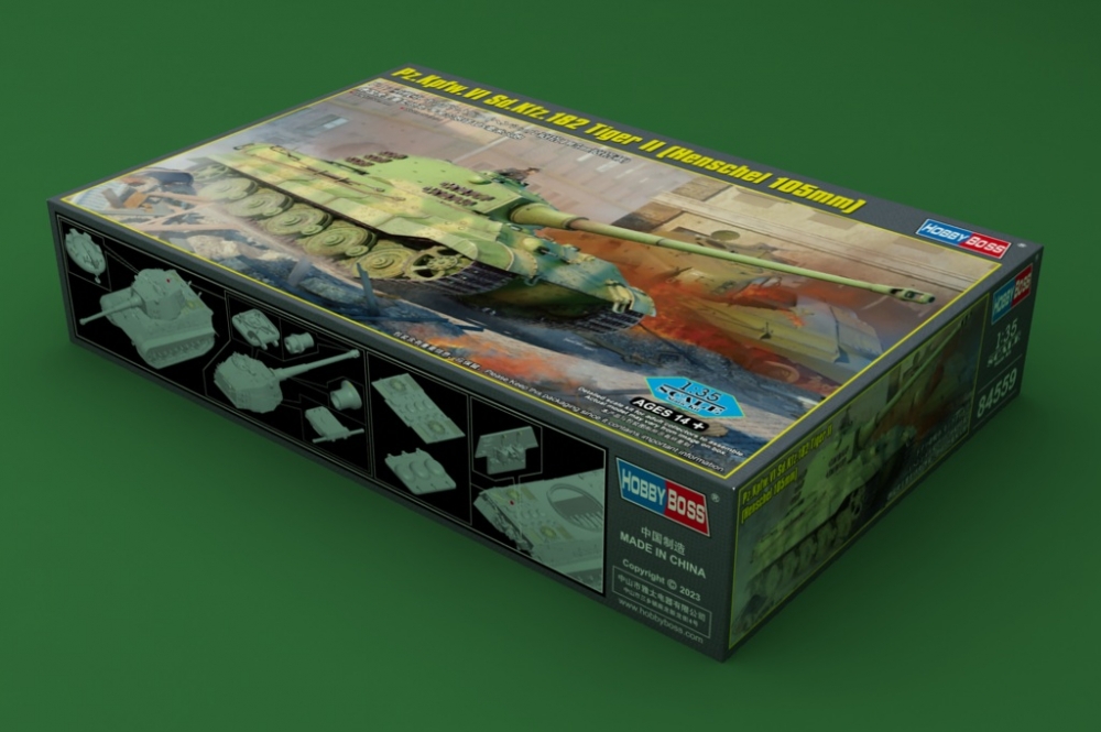 1:35 Сборная модель Танк Pz.Kpfw VI Sd.Kfz.182 Tiger II (Henschel 105 мм) - 84559
