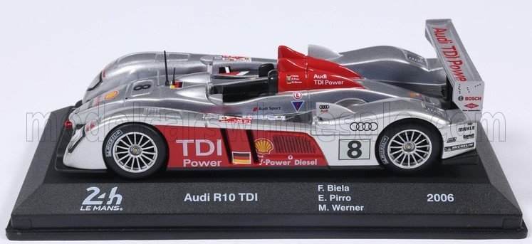 1:43 AUDI R10 Tdi 5.5l Turbo V12 Team Audi Sport Joest №8 Winner 24h Le Mans (2006) Frank Biela - Marco Werner - Emanuele Pirro, Silver Red - MW1ALA0099
