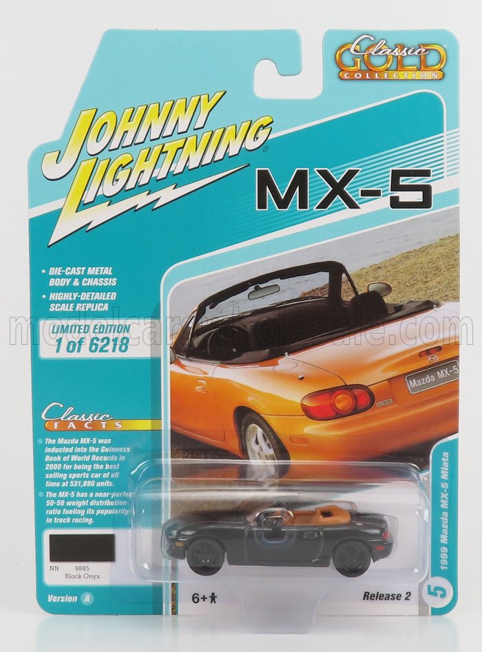 1:64 MAZDA Mx-5 Cabriolet Open (1999), black - JLCG025A-5