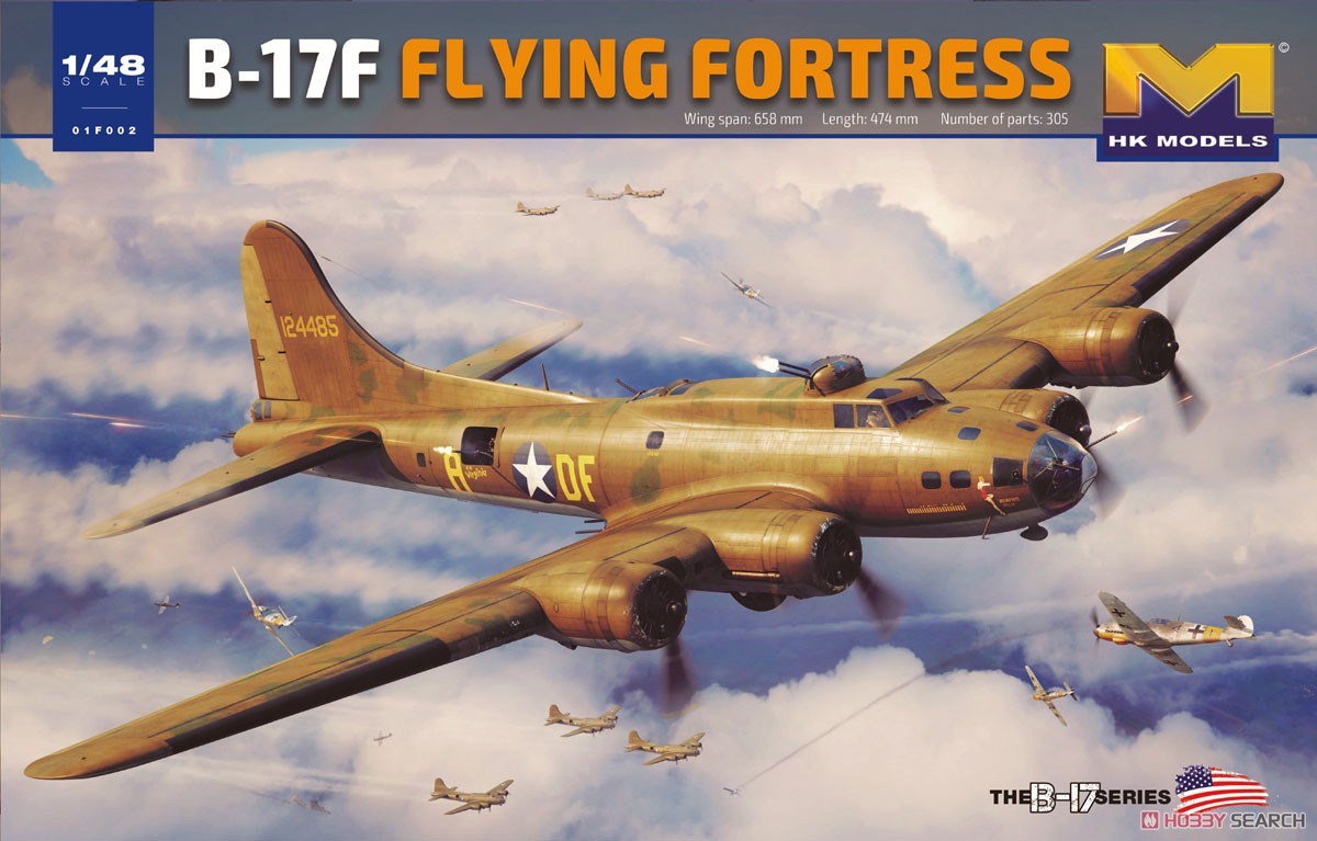 1:48 Сборная модель B-17F Flying Fortress - 01F002