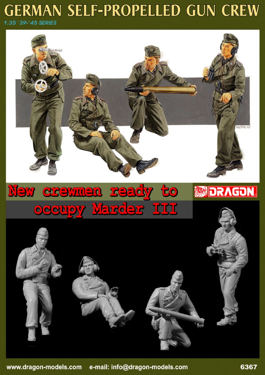 1:35 Сборная модель Dragon 1/35 Солдаты Self-Propelled Gun Crew - 6367