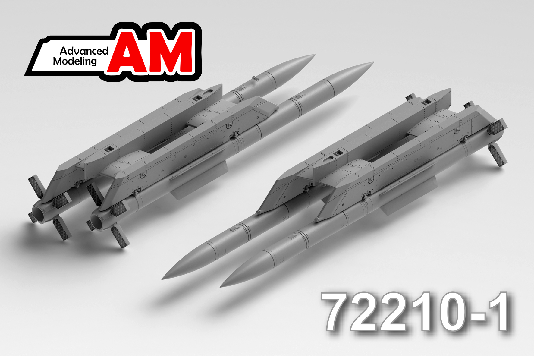 1:72 Авиационная управляемая ракета Р-77-1 с двухпостовым балочным держателем - amc 72210-1