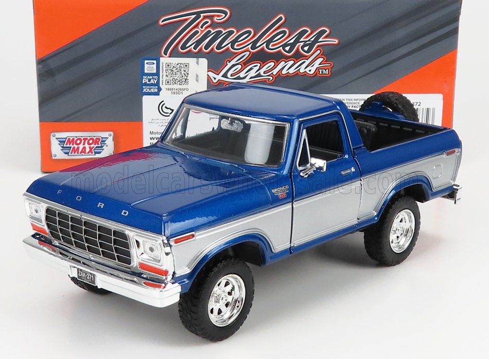 1:24 FORD Bronco Hard-top Open (1978), Blue White - 79372BW