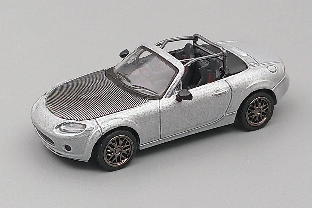 1:64 MAZDA MX-5 Race Car NC (2005), silver / carbon - LL-045-197