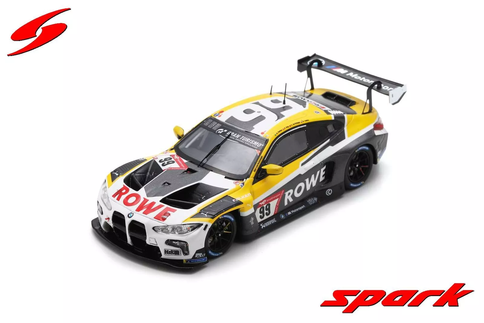 1:43 BMW 4-series M4 Gt3 Team Rowe Racing №99 24h Nurburgring (2023) Philipp Eng - Augusto Farfus - Connor De Philippi - Nickyelloy, White Grey Yellow - SG899