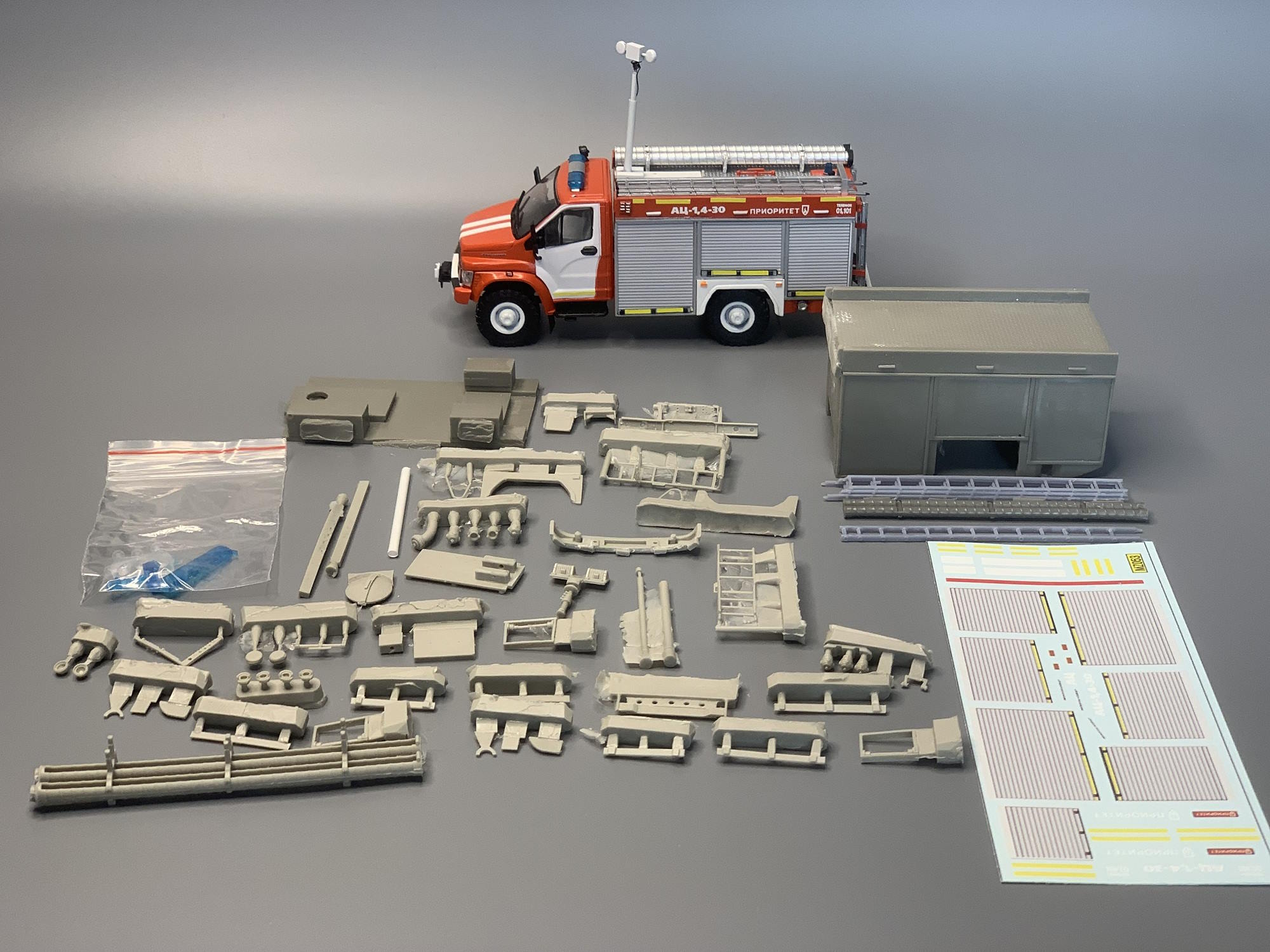 1:43 Набор для конверсии Пожарный автомобиль АЦ-1.4-30 - MZ053