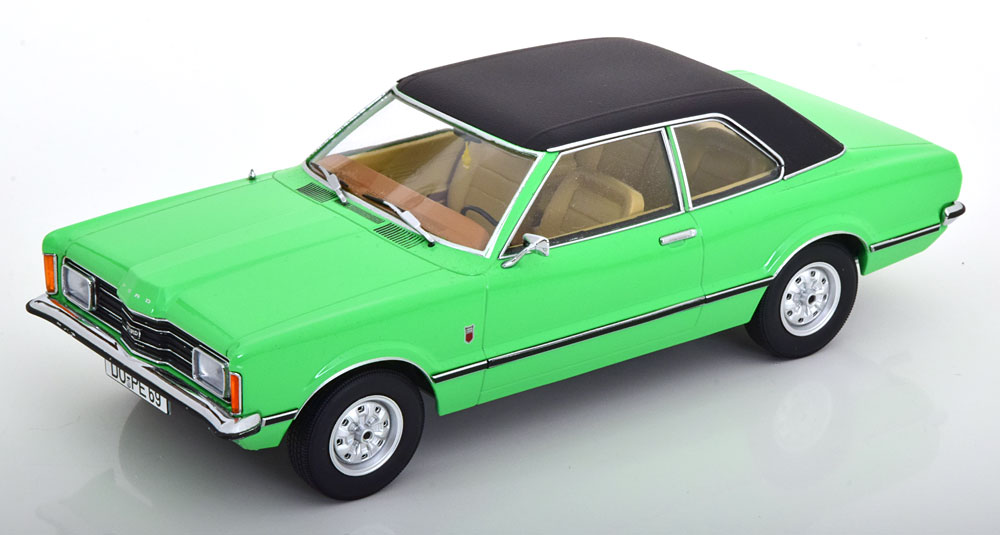 1:18 FORD Taunus GXL Saloon with vinyl roof (1971), green flat-black - KKDC180971