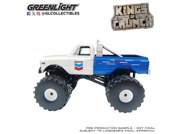 1:43 CHEVROLET K-10 Monster Truck, Chevron 150th Anniversary *Kings of Crunch Series 6* (1972), blue/white - 88063