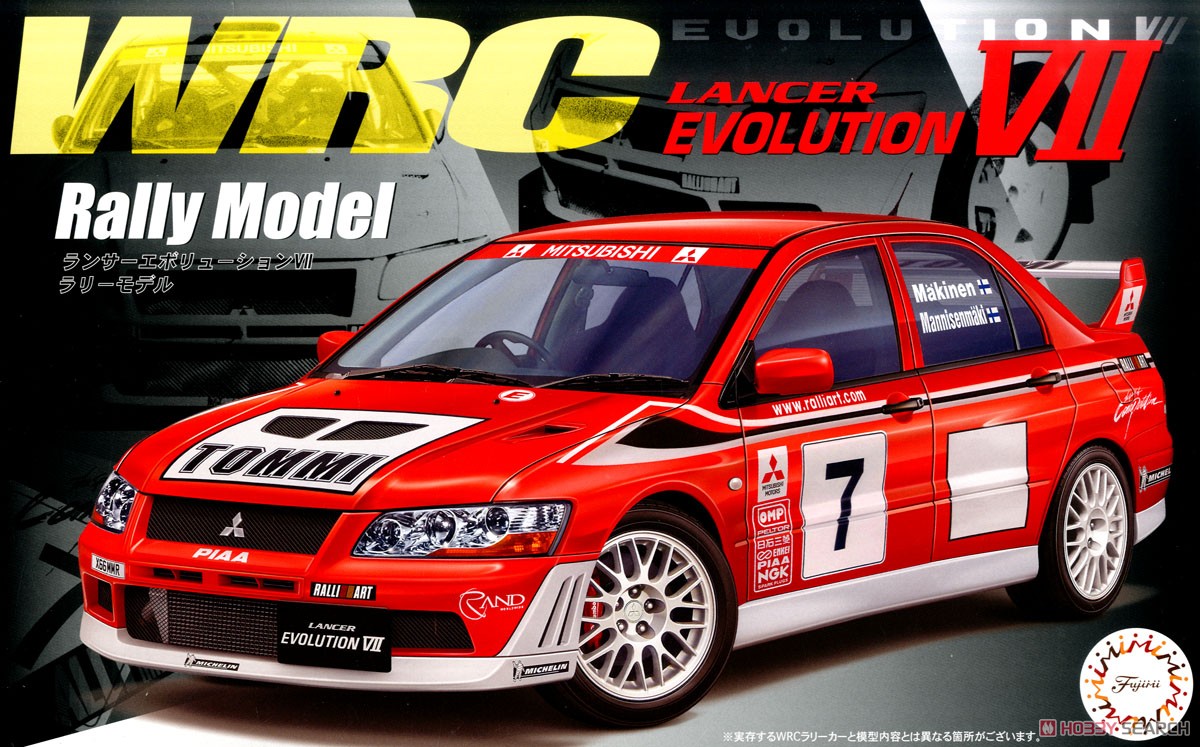 1:24 Сборная модель Mitsubishi Lancer Evolution VII WRC Rally Model - 04766