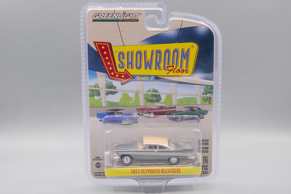 1:64 PLYMOUTH Belvedere (1957), Silver/Sand Dune White - 68060A2