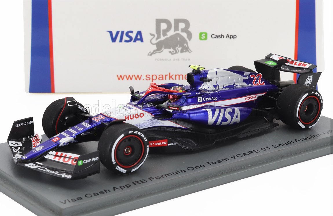 1:43 RACING BULLS F1 Vcarb-01 Team Visa Cash App №22 Saudi Arabia Gp (2024) Yuki Tsunoda, Blue White - S9522