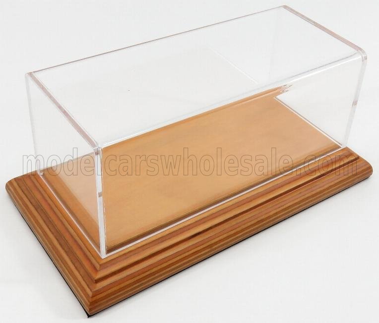 1:43 VETRINA DISPLAY BOX Aichi Base In Legno - Wood Linden Base - Lungh.lenght Cm 17 X Largh.width Cm 8 X Alt.height Cm 7 (altezza Interna 6.2 Cm ), Plastic Display - ATL10053