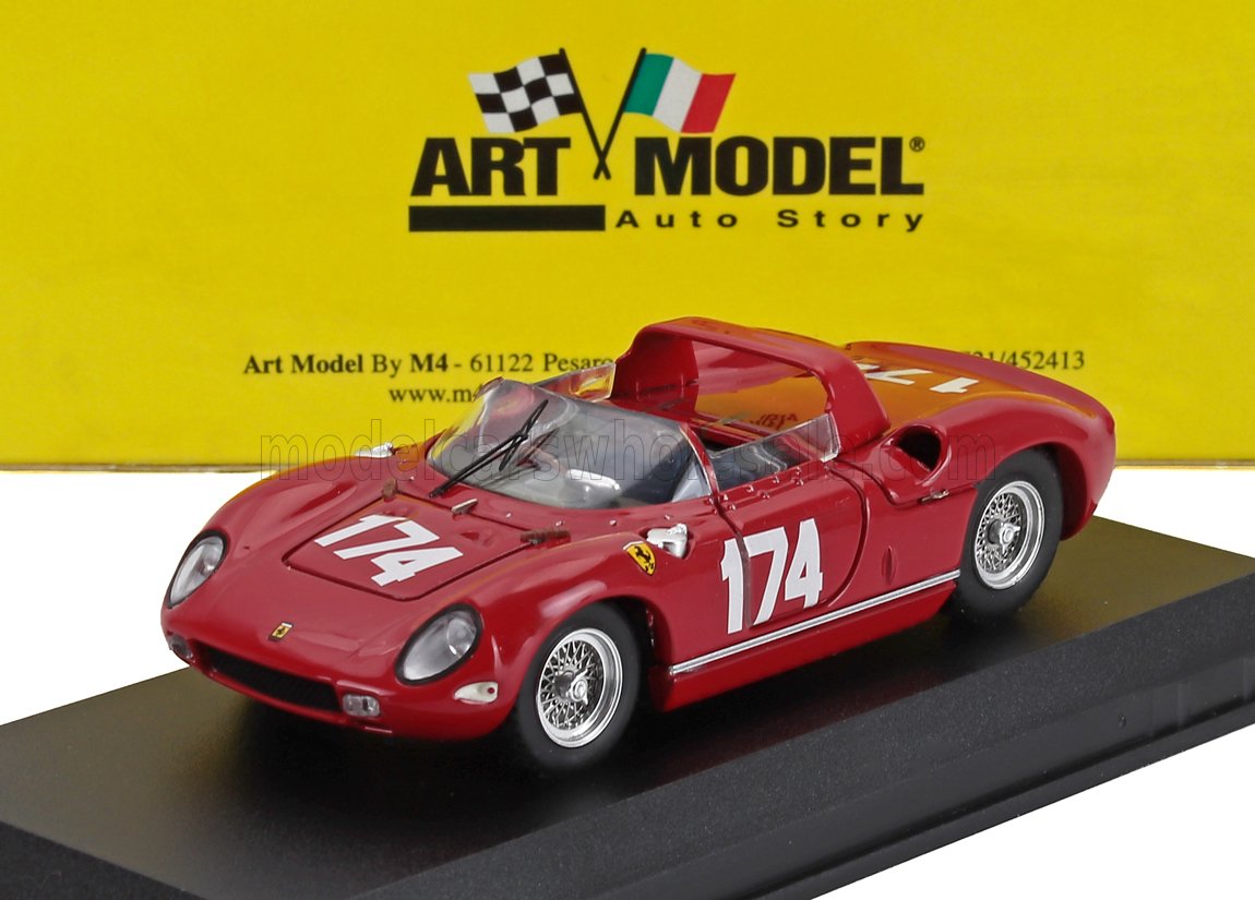 1:43 FERRARI 250p Spider S/n0810 №174 Targa Florio (1963) Mike Parkes - John Surtees, Red - ART129/2