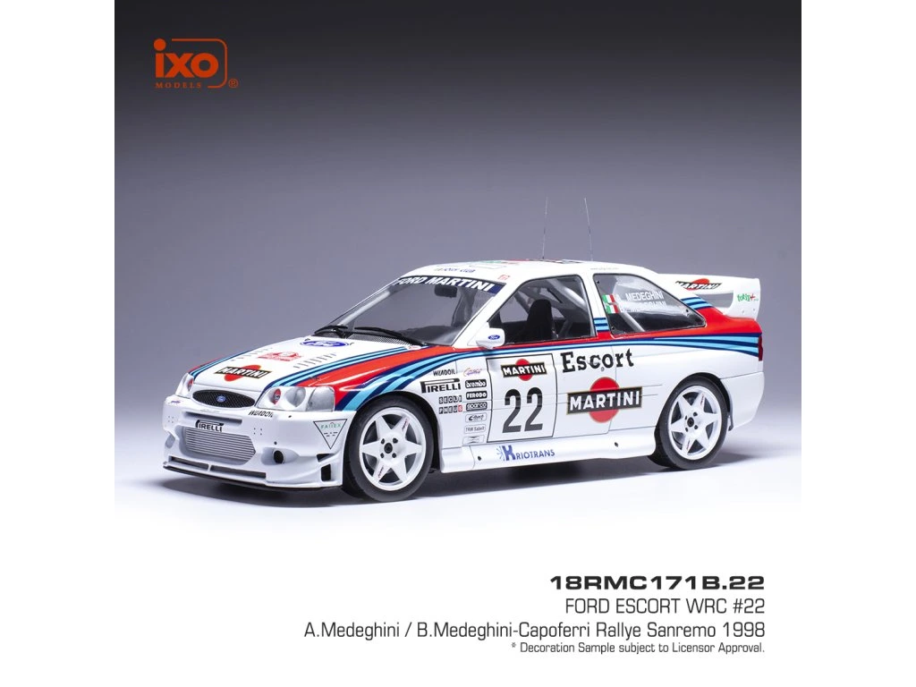 1:18 FORD Escort WRC Rallye Sanremo #22 A. Medeghini/ B.Medeghini-Capoferri (1998) - 18RMC171B