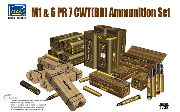 1:35 Сборная модель M1 & 6 PR 7 CWT(BR) Ammunition Set - RE30009