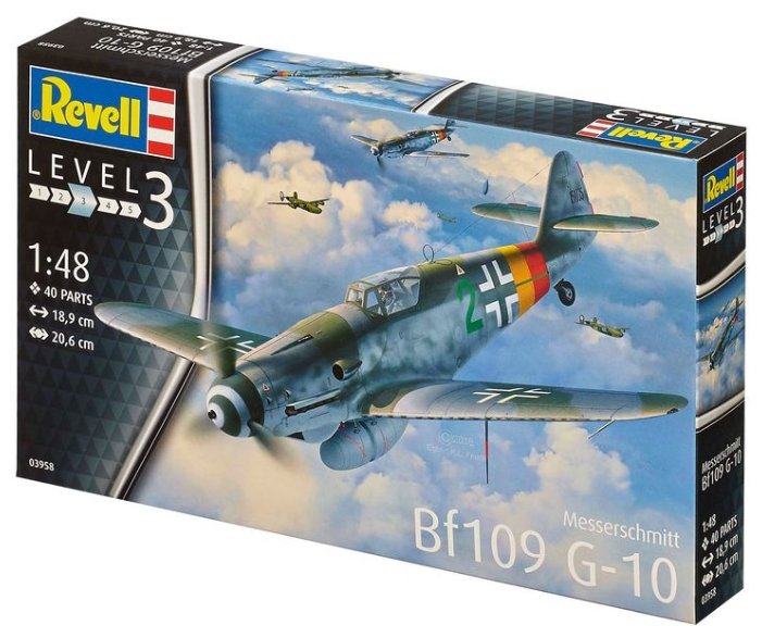 1:48 Сборная модель Немецкий истребитель Messerschmitt Bf.109 G-10 - 03958