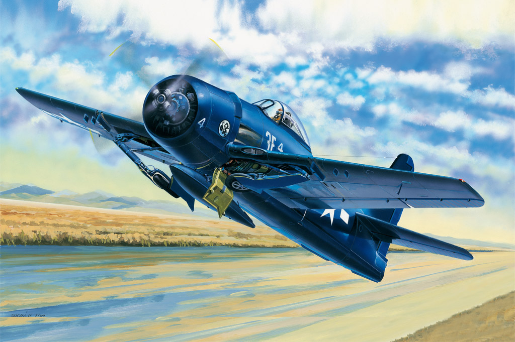 1:48 Сборная модель Самолет F8F-1 Bearcat - 80356