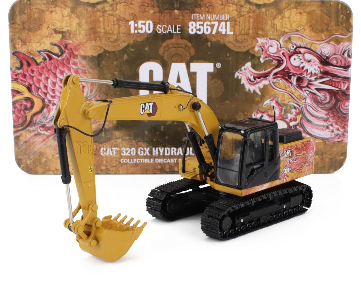 1:50 CATERPILLAR Cat320 Gx Escavatore Cingolato - Tractor Hydraulic Excavator Scraper, Yellow Black - 85674L