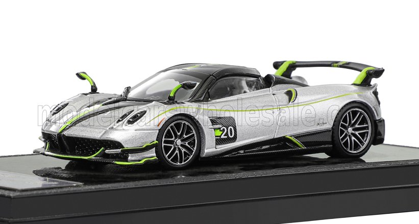 1:64 PAGANI Huayra BC Roadster №20 (2017), silver/green - LCD64011-SG