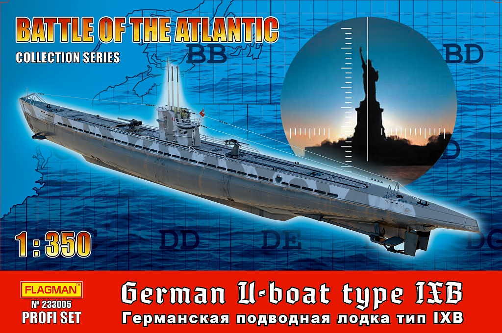 1:350 Сборная модель Германская подводная лодка типа IXB PROFI SET - 233005