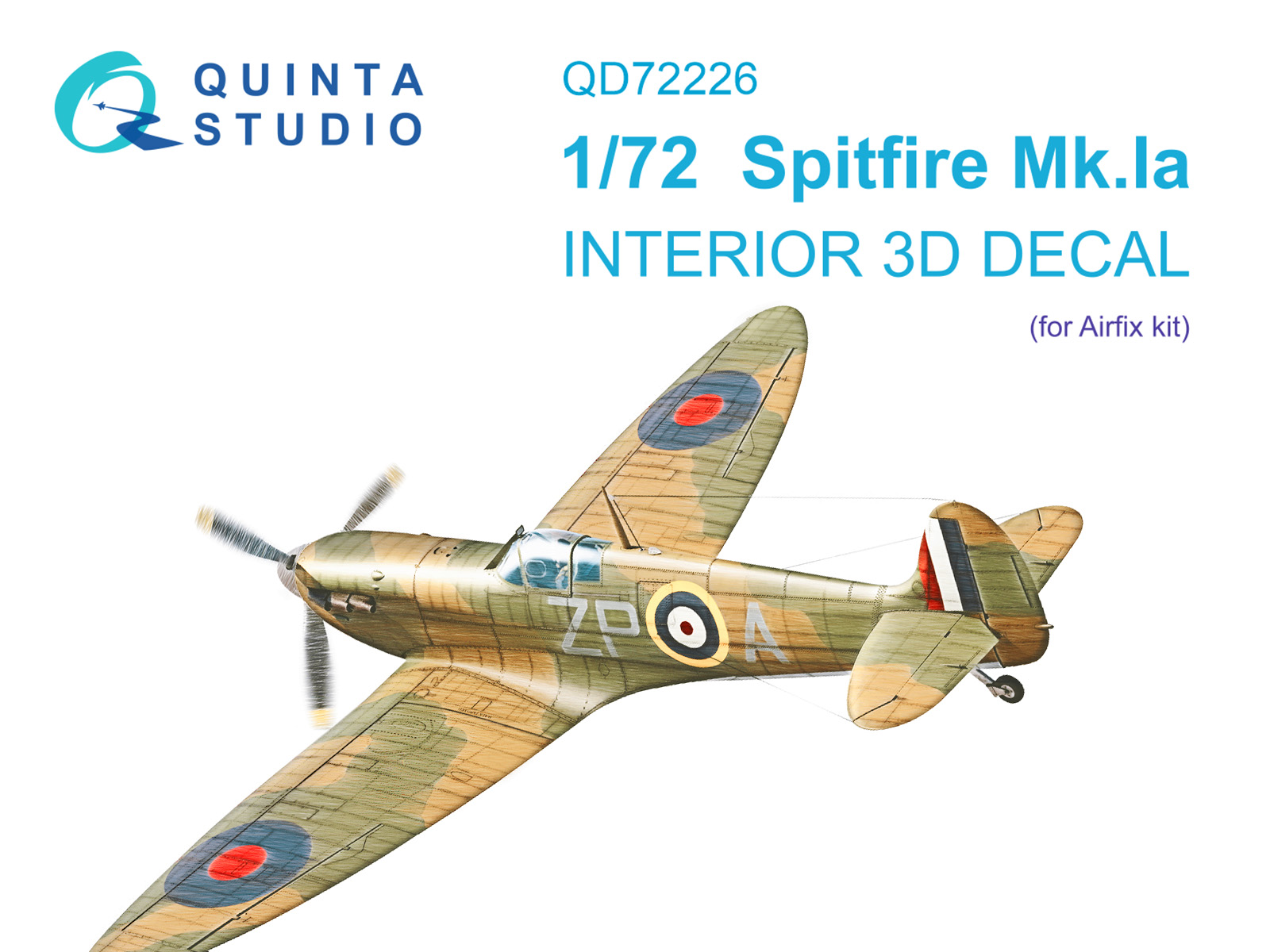 1:72 3D Декаль интерьера кабины Spitfire Mk.Iа (Airfix) - QD72226